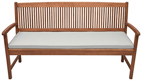 Beautissu Base BK Colchonetas para Bancos Cojines para Bancos con Costura de Rombos - comodísmo y desenfundable - Colchón para Banco de jardín 150x48x5cm Gris Claro