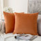 MIULEE 2er Set Samt Soft Solid Dekorative Quadrat Wurf Kissenbezüge Set Kissen Fall für Sofa Schlafzimmer Orange 16x16 Zoll 40x40 cm