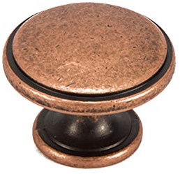 FittingsCo Knob Collection Copper/Chrome/Black/ 38mm Diameter, 6 Finishes Available Kitchen & Bedroom Knob Handles (Copper)