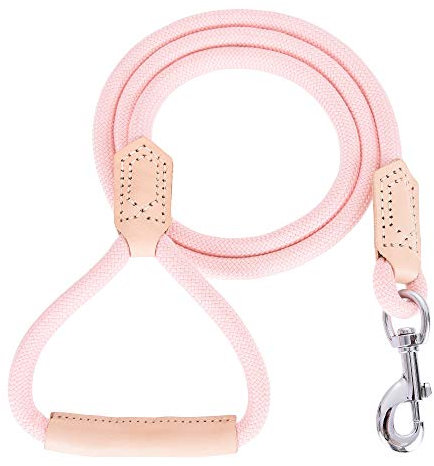 Mile High Life | Laisse pour Chien en Cuir de Qualité Supérieure | Laisse à Corde Robuste | Poignée en Cuir | Fermoir Solide en Alliage de Zinc(Rose, 1.20 M)