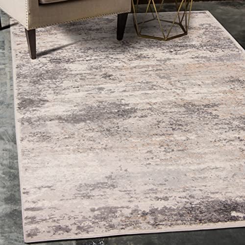 Carpeto Rugs Abstraktes Vintage Designer Teppich - Kurzflor - Weich Teppich für Wohnzimmer, Schlafzimmer, Esszimmer - ÖKO-TEX Wohnzimmerteppich - Teppiche - Beige Grau - 200 x 300 cm