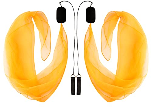 Diabolo Freizeitsport 40cm UV leucht Poi in Orange - Angel Wings Spinning Pois. Spiral Pois, Soft-Pois für Kinder - geeignet für Anfänger und Profis