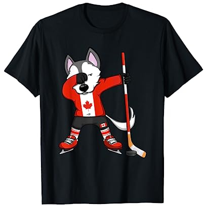 Dabbing Husky Canada Eishockey-Fans Trikot Wintersport T-Shirt