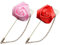 vepoty 2 Pièces Satin Rose Épinglettes Hommes Boutonnière Fleur Marié Mariage Boutonnière Costume d'affaires Broche Broche Accessoires