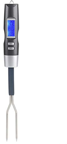Digital Meat Thermometer Fork - Cooking Thermometer for BBQ & Grilling, Temperature Alarm Included