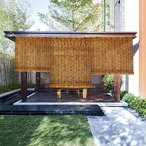 Store Bambou Exterieur,Rideau de Roseau,Store en Bambou à Tirage Latéral,Respirant/écologique,Protection Solaire et Visuelle,pour Intérieur/Extérieur/Balcon/Jardin,Personnalisable ( Size : 55x138in(Wx