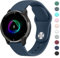 Mugust Bracelet pour Garmin Venu/Venu 2 Plus/Sq/Sq 2 Music - Pour Homme et Femme - 20 mm - En Silicone - Bleu Foncé
