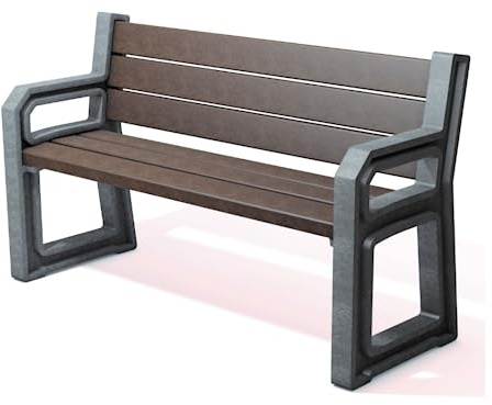 hanit® Ergonomische Seniorenbank TARLO | 160 x 57 x 95cm | grau-braun | mit Armlehnen und erhöhter Sitzfläche