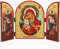 NKlaus Gottesmutter Zhirovizkaja Ikone Triptychon Holz 25x16cm Christlich 13885