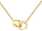 MENDOZZA Pure Kleeblatt Hals-Kette Damen Schmuck Glücksbringer Edelstahl Ankerkette Kleeblätter Ketten-Anhänger 50 cm Gold
