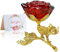 Willuck Figurine de Rose en Cristal Rouge,Rose en Verre de Cristal avec Carte de Voeux,3D Cadeau pour Elle,Fleur éternelle pour Femme pour Anniversaire,Fête des Mères, Mariage,Saint-Valentin,Noël