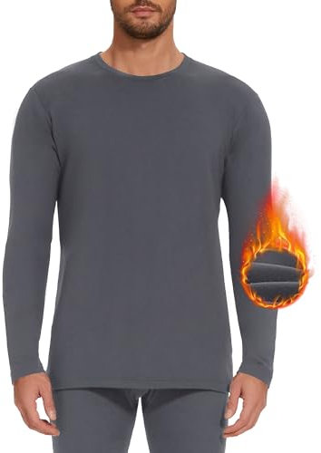 AKKQHH Thermoshirt Herren Thermo Oberteil Longsleeve Langarmshirt Thermounterwäsche Skiunterwäsche Warm Unterwäsche Männer Funktionsunterwäsche Winter(Dunkelgrau,M)