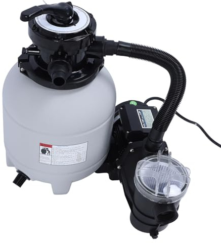 Asixxsix Pompa con Filtro a Sabbia da 12 Pollici per Piscina Fuori Terra, Pompa da 0,25 con Filtro a Sabbia con Valvola a 4 Vie, Circolazione e Filtraggio Migliati, Limpidezza