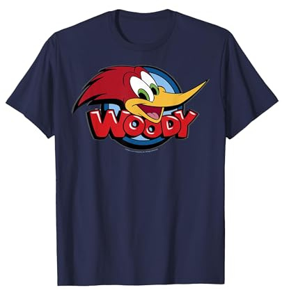 Woody Woodpecker Large Face Logo T-Shirt, Herren, Marineblau, M