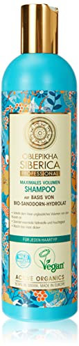 Natura Siberica Oblepikha Sanddorn Shampoo - Für maximales Volumen, Glanz & Kraft - Mit Altai-Sanddorn, Arganöl & Leinsamenöl - Ohne SLS, Parabene & Mineralöle - 400 ml