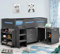 Happy Beds Kimbo Children's Cabin Bed with Drawers Only 91cm Single 90cm x 190cm Anthracite Wood Anthracite 3FT Plain Frame