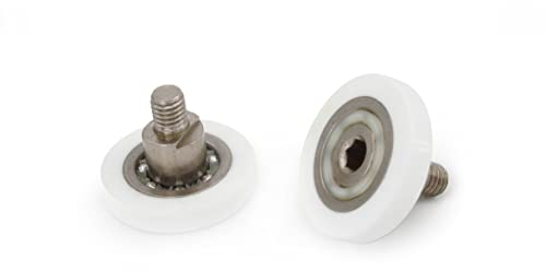 Cuscinetti Box Doccia VR - Kit 2 Pezzi Rotelle a Sfera di Ricambio per Ante Doccia a Scorrimento diametro 23x4x10.5x16.5 vite M5 con brugola CH4 profilo Piatto