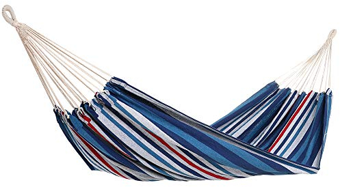 Detex Hamaca Colgante Azul de Algodón para 2 Personas 320x150cm Carga máx.300 kg para jardín terraza