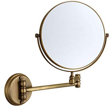GLigeT Tischspiegel Alle Kupfer antiken faltenden Make-up Spiegel badespiegel doppelseitig Spiegel 3 mal vergrößerte Glas Wand montierte Make-upspiegel Schminkspiegel