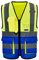 A-SAFETY Gut sichtbare Sicherheitsweste, ANSI-Klasse 2 Identifikations-Sicherheitsweste mit 5.1 cm reflektierendem Silberstreifen, Gelb und Blau gemischt, XXL