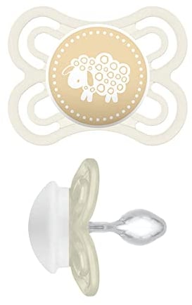 Mam Perfekter Silikon-Schnuller mit Schnulleretui, 2—6 Monate, beige, verschiedene Designs, 1 Stück
