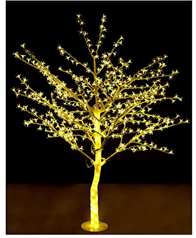 Holyart Arbre Lumineux 180 cm Cerisier en Fleur 600 LED Blanc Chaud pour extérieur