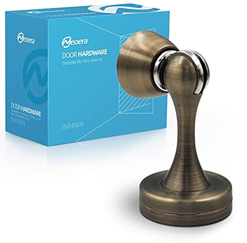 Neoera Magnetic Door Stop( Antique Brass Color) Door Stopper Strong Magnetic Door Catch for Hold Door Open, Anti-Rust, Heavy Duty for Various Door Types, Wall & Floor Mount 1Pack