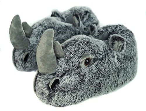 Pantuflas para mujer, diseño de mono, jirafa, araña, para mujeres y hombres, rinoceronte, 39/42 EU