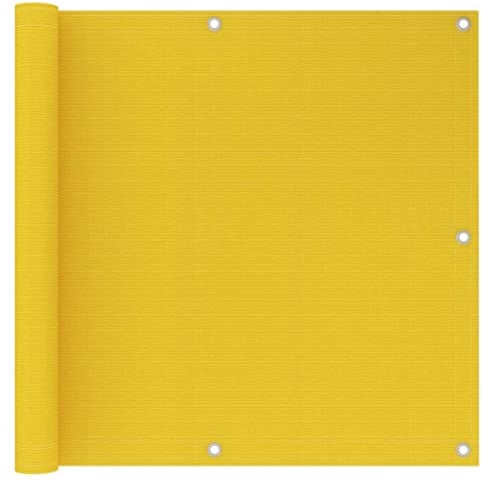 vidaXL Balkon Sichtschutz Bespannung Terrasse Windschutz Sonnenschutz Balkonbespannung Balkonverkleidung Balkonsichtschutz Gelb 90x500cm HDPE