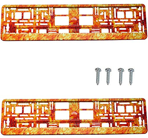 FIRE FLAMES Kfz-Kennzeichen-Einfassung, 2 Stück
