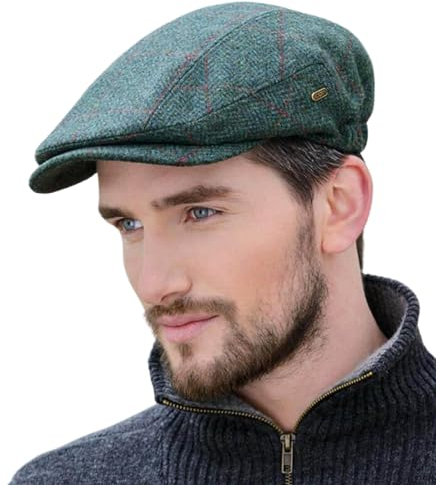 Mucros Weavers Irish Kerry Schiebermütze für Herren 100% Wollen Hut mit Gummizug auf der Rückseite Hergestellt in Irland