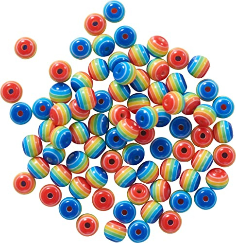 Rico Design itoshii Perlen Set Regenbogen 6mm 80 Stück Kunststoff Basteln