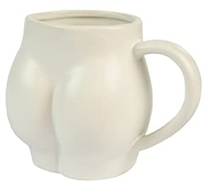 Fisura - Taza graciosa con forma de culo. Taza orgininal. Capacidad: 320 mililitros. 14 x 10,5 x 8 centímetros. Material : Porcelana (Blanco)
