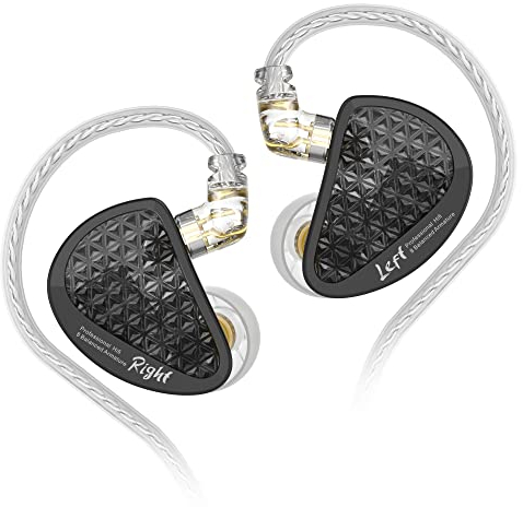 LINSOUL KZ AS16 Pro 16BA Balanced Armature Drivers Earphones HiFi Bass In Ear Monitor Earphones with Detachable 0.75mm 2 pin Cable (Black, Without Mic)