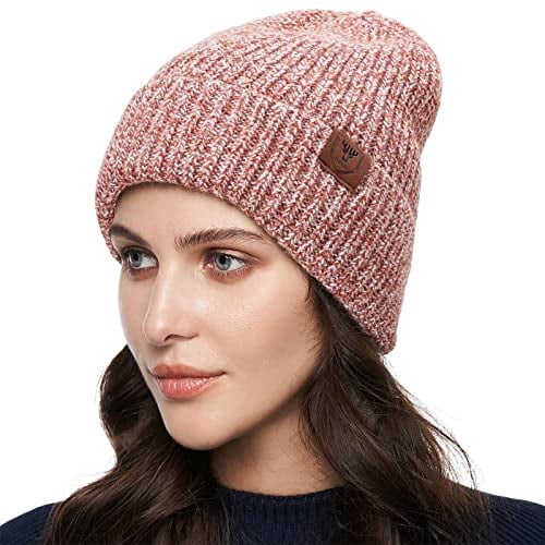 OZERO Winter Warme Beanie Mütze Strickmütze Wintermütze mit weiches Fleecefutter für Damen und Herren (Rot)