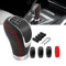 DREAMIZER Schaltknauf 5 Gang 6 Gänge Universal Auto Schaltknüppel Schaltgriff Leder Schaltknauf für Autotransportfahrzeuge, schwarz und rot genäht