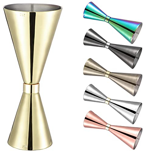 Jigger 56.7 g 28.3 g (60 ml/30 ml), medidor japonés acabado con medidas en el interior, medidor de cóctel para barman