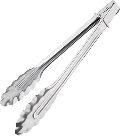 Nisbets Essentials Catering Tongs 24.5 cm, Stainless Steel, Kitchen Cooking Tongs, DF668