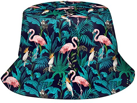 QQIAEJIA Chapeau bob tendance en forme de flamant rose - Léger et décontracté - Chapeau de pêcheur à large bord pour homme et femme, Flamant rose - d3, taille unique