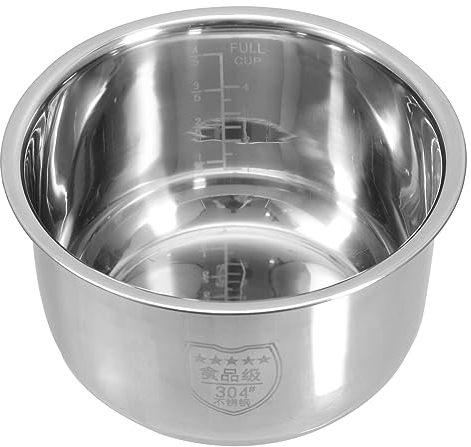 Housoutil Revestimiento De Olla Arrocera Accesorio De Cocina Interior De La Cocina Eléctrica Recipiente Extraíble Para Cocina Olla De Tanque Hiel De La Olla Arrocera Acero Inoxidable Arroz