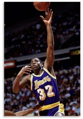 NgAnoh Stampa artistica da parete su tela, motivo: Magic Johnson, classica, da appendere, per foto, idea regalo, decorazione per la casa, 30 x 45 cm