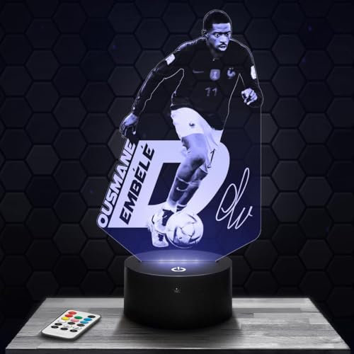 Lampephoto.fr - O. Dembele Fußball 3D Lampe, Touch Nachtlicht, deko Fußballer Geschenkidee Mann objekt O. Dembele Fußball Nachtlicht Erwachsene deko Zimmer, 3D Led Illusion TOP