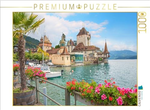 CALVENDO Puzzle Schloss Oberhofen am Thunersee | 1000 Teile Lege-Größe 64 x 48 cm Foto-Puzzle für glückliche Stunden