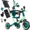 KIDIZ® 6in1 Laufrad Dreirad | Laufräder Lauffahrrad Kinderdreirad ab 1 Jahr bis 5 Jahre | Lauflernhilfe belastbar bis 25Kg | inkl. Lenkstange Sicherheitsbügel Sicherheitsgurt Klingel & Spiegel Grün