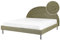 Beliani Bett Bouclé grün mit Lattenrost 180 x 200 cm rundes Kopfteil Retro Margut
