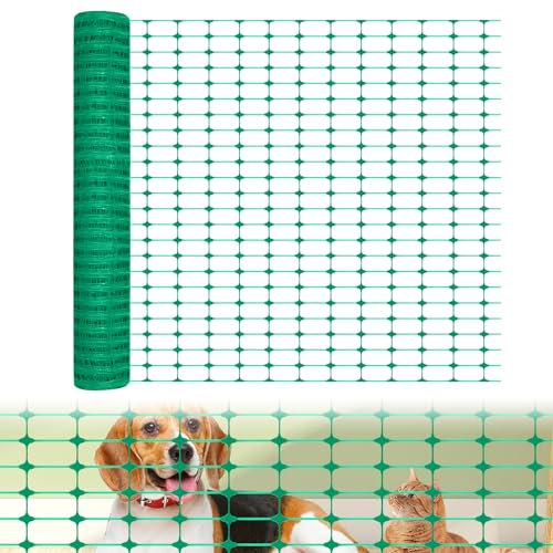 YARDIN Geflügelzaun Absperrzaun Schutznetz Bauzaun aus Kunststoff, 1 Rolle je 1 x 30M Mobiler Zaun Begrenzungszaun Absperrnetz, Flexibel Warnzaun Hühnerzaun Geflügelnetz, Grün