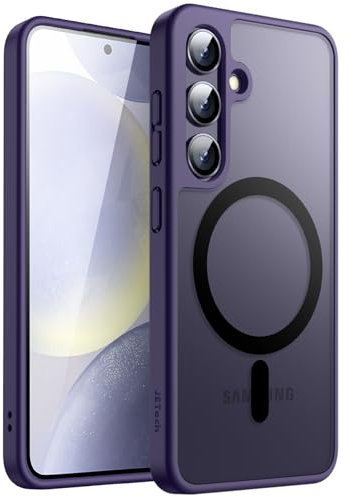 JETech Funda Magnética para Samsung Galaxy S24 5G, Compatible con MagSafe, Carcasa Antigolpes Translúcida Mate Respaldo (Violeta Cobalt)