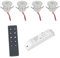 VBLED 4er Set 1W LED Mini Einbaustrahler IP65 warmweiß mit RF Funk Treiber 12V und Fernbedienung