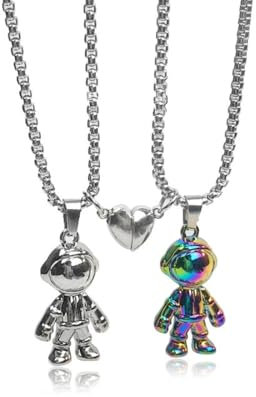 NHQZ Bff Collar de Amistad, Collar de Pareja, Collar de Cadena, Collar con Colgante para Graduación, Regalos de Cumpleaños para Amigo, 2 Piezas