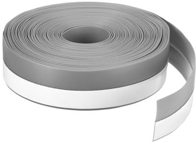 sourcing map Weather Stripping Door Seal 26.25ft x 25mm Silicone Seal Strip for Door Draft Stopper Adhesive Tape Window House Shower Glass Gaps Length 8m, Gray